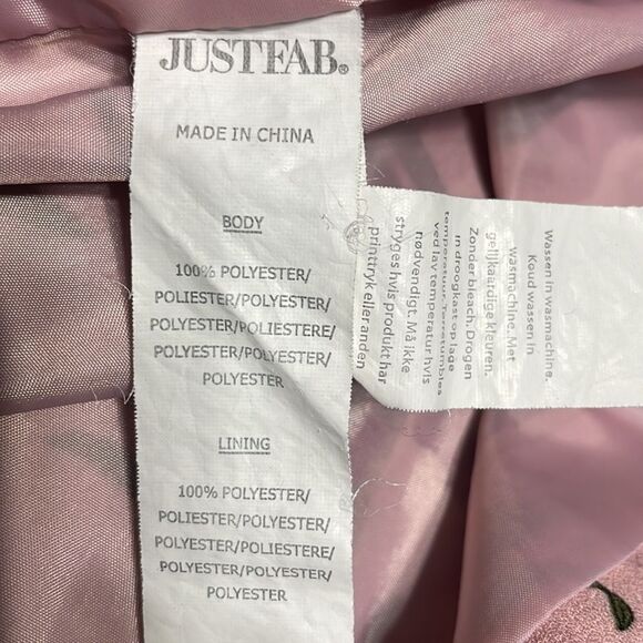 JustFab Single button floral blazer size 2X pink w/ floral pattern polyester - Picture 8 of 8